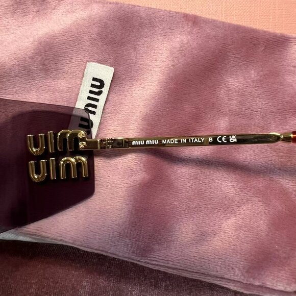 MIU MIU MU54YS 5AK06I Gold/Light Purple Brown 80-14-110 Sunglasses New Authentic main image 10